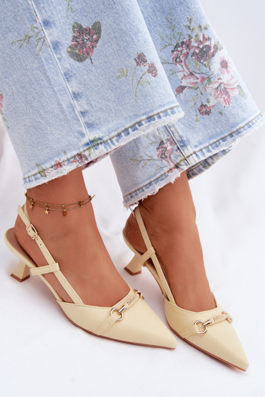 Dámske sandále s podpätkami Ze Szpiczastymi Noskami žltá Felessa