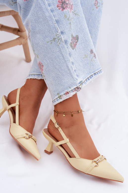 Dámske sandále s podpätkami Ze Szpiczastymi Noskami žltá Felessa