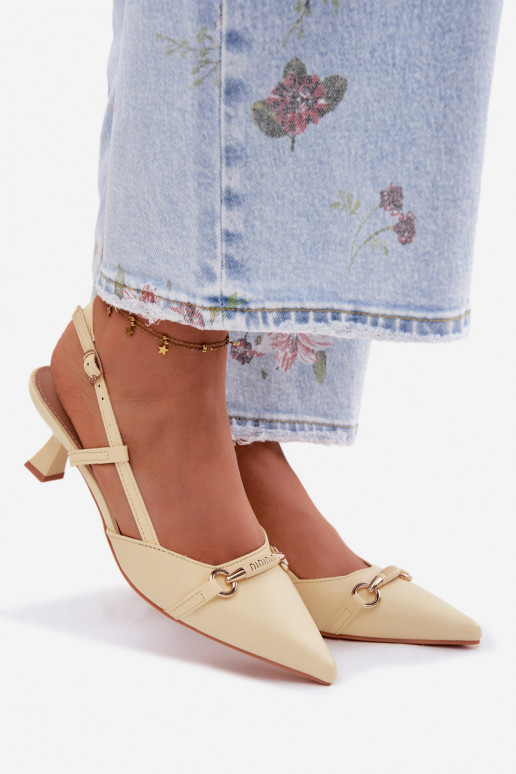 Dámske sandále s podpätkami Ze Szpiczastymi Noskami žltá Felessa