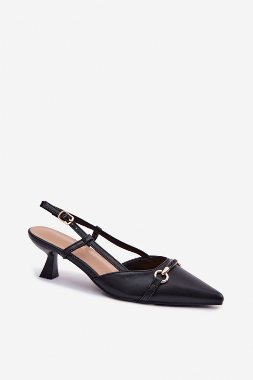 Dámske sandále s podpätkami Ze Szpiczastymi Noskami čierna Felessa