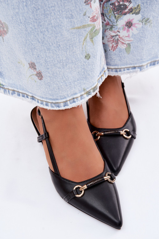 Dámske sandále s podpätkami Ze Szpiczastymi Noskami čierna Felessa