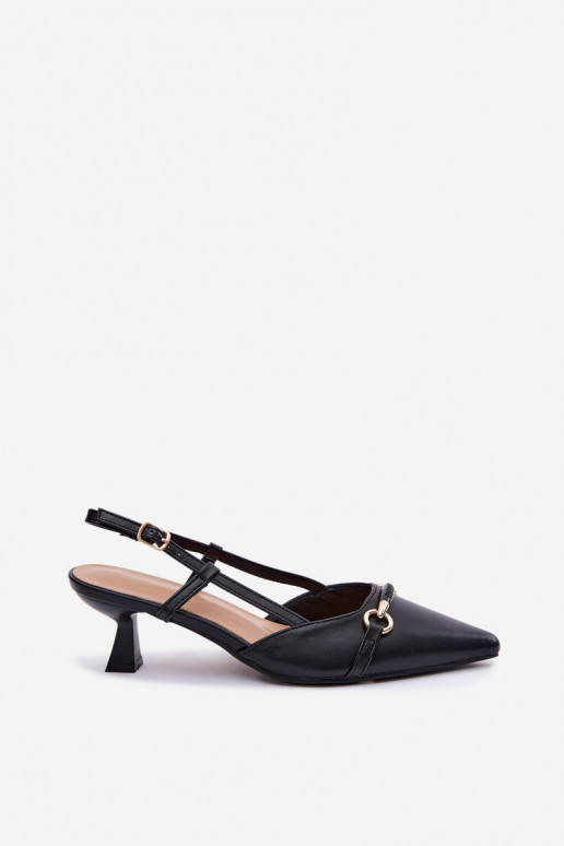 Dámske sandále s podpätkami Ze Szpiczastymi Noskami čierna Felessa