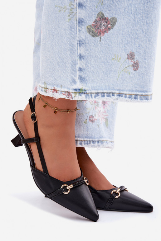 Dámske sandále s podpätkami Ze Szpiczastymi Noskami čierna Felessa