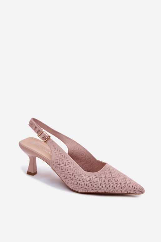 materiál Sandále na vysokom podpätku Ružová Delessa