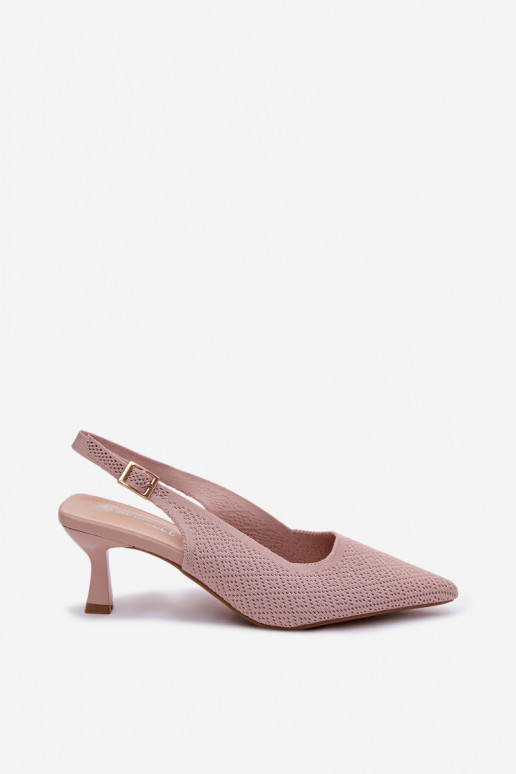 materiál Sandále na vysokom podpätku Ružová Delessa