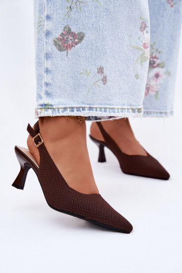 materiál Sandále na vysokom podpätku CzekoladoIne Delessa