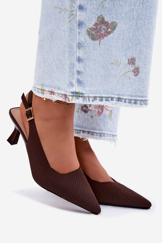 materiál Sandále na vysokom podpätku CzekoladoIne Delessa