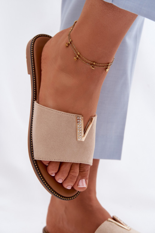 Papuče Dámsky byt S Ornatem Detalem V béžová Nelmira