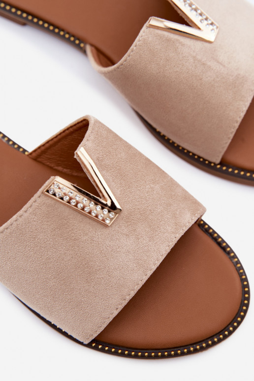 Papuče Dámsky byt S Ornatem Detalem V béžová Nelmira