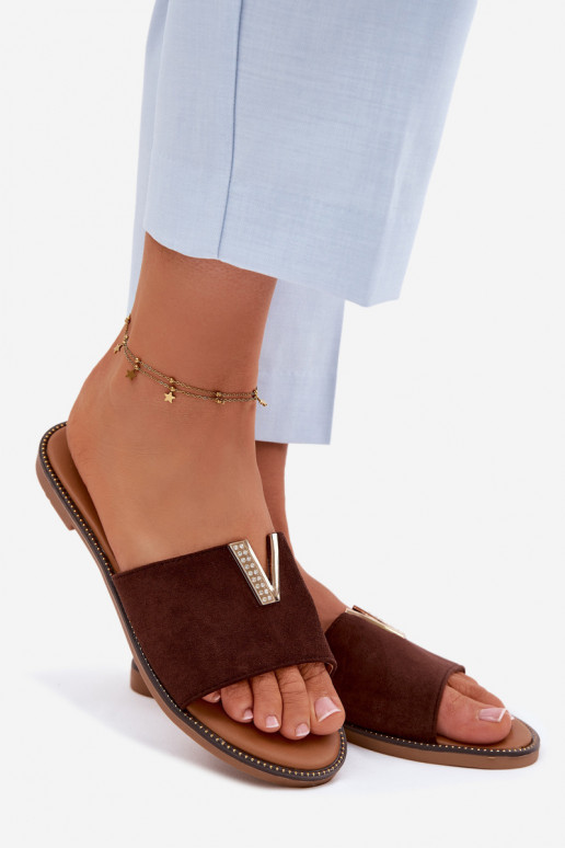 Papuče Dámsky byt S Ornatem Detalem V CzekoladoIne Nelmira