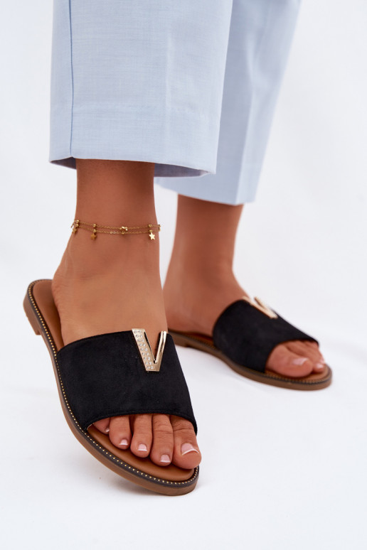 Papuče Dámsky byt S Ornatem Detalem V čierna Nelmira