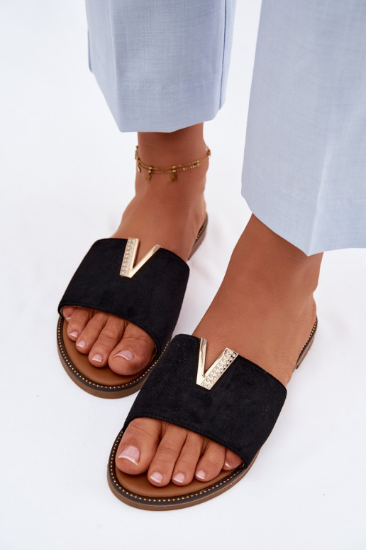 Papuče Dámsky byt S Ornatem Detalem V čierna Nelmira