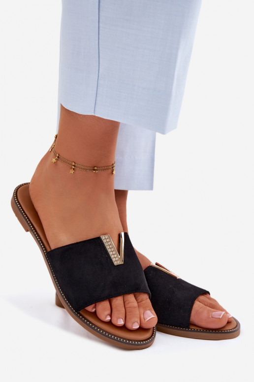 Papuče Dámsky byt S Ornatem Detalem V čierna Nelmira