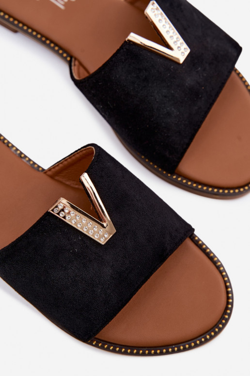 Papuče Dámsky byt S Ornatem Detalem V čierna Nelmira