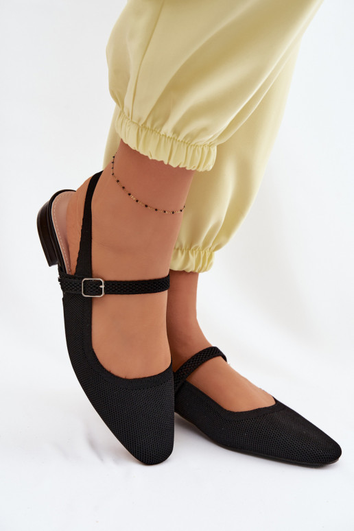 materiál sandále Balerínky Dámske s popruhmi čierna Selrene