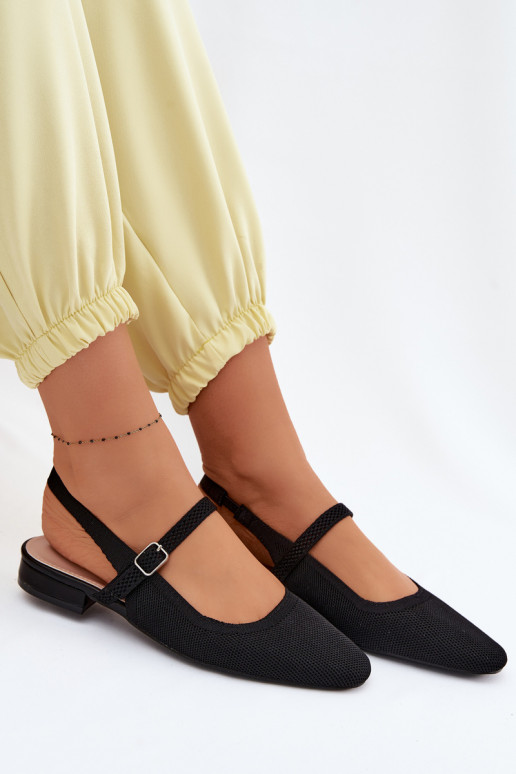 materiál sandále Balerínky Dámske s popruhmi čierna Selrene
