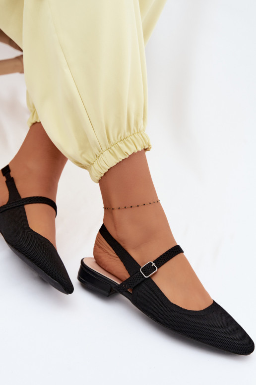 materiál sandále Balerínky Dámske s popruhmi čierna Selrene