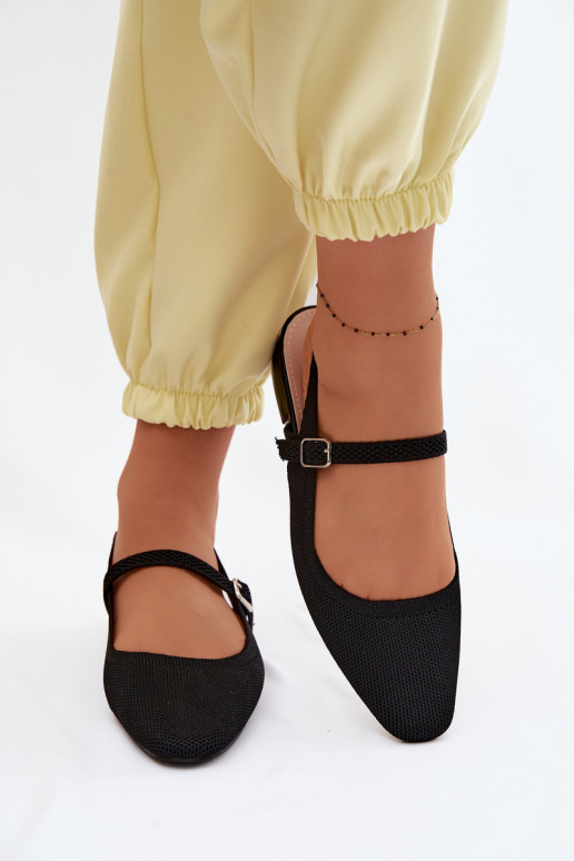 materiál sandále Balerínky Dámske s popruhmi čierna Selrene