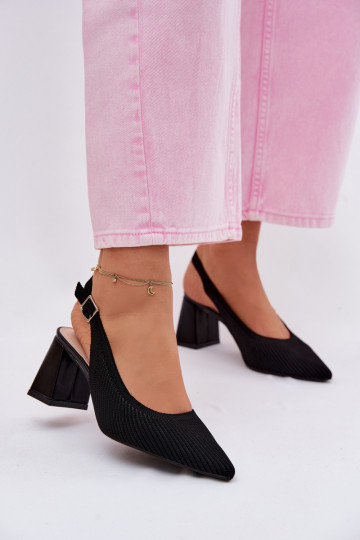 materiál sandále s podpätkami čierna Elissea 2