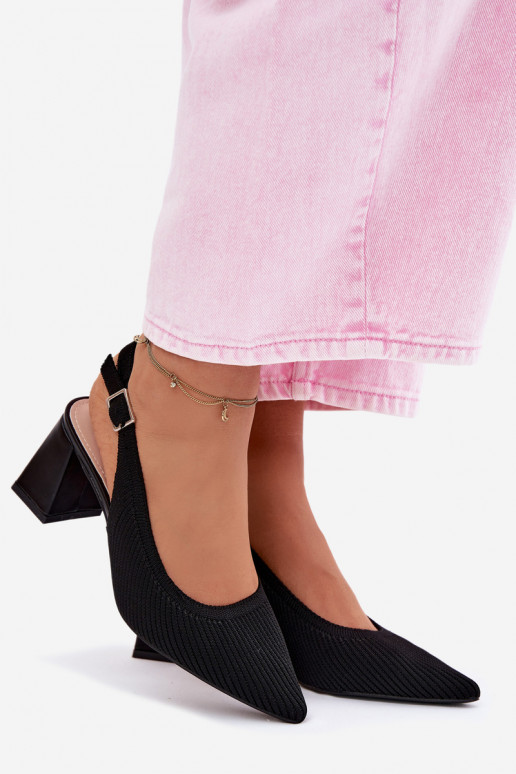 materiál sandále s podpätkami čierna Elissea