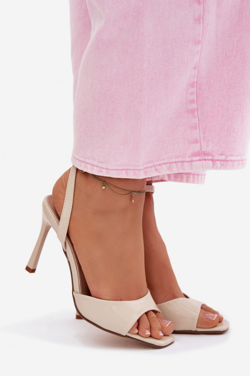 Dámske sandále s tenkými podpätkamiImitacji Skóry béžová Olissey