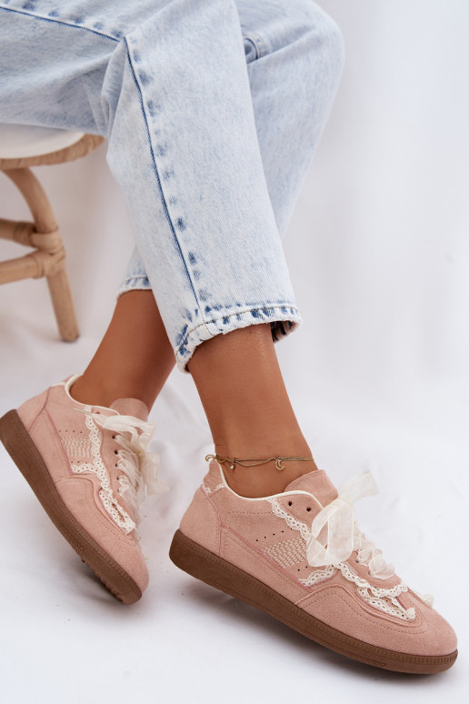 Tenisky model obuvi Dámske s čipkou Ružová Ilrene