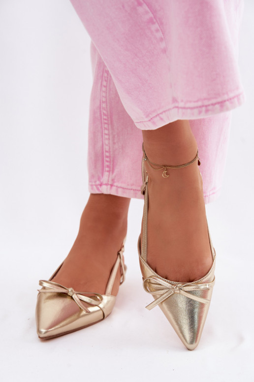 Dámske sandáleImitacji Skóry Zapnuté nízkom opätku zlatej farby Jelmera