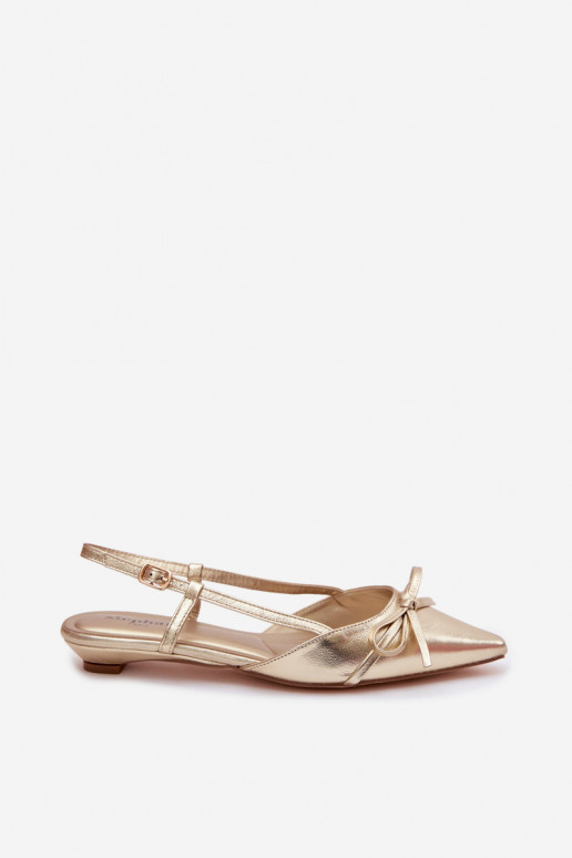 Dámske sandáleImitacji Skóry Zapnuté nízkom opätku zlatej farby Jelmera