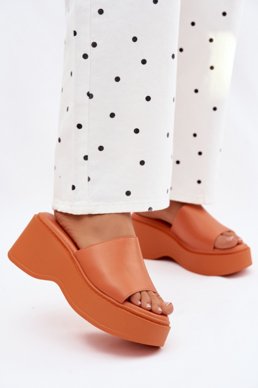 Dámske papuče s platformou oranžová Virelia