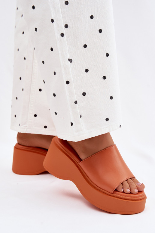 Dámske papuče s platformou oranžová Virelia