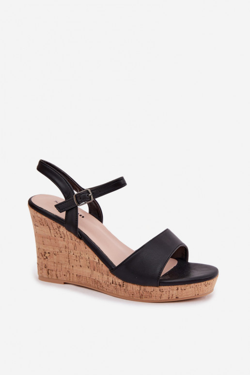 Dámske sandále s platformou čierna Clarabella