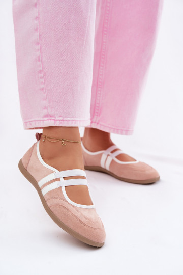 Balerínky Športový štýlElastycznymi Paskami Ružová Donatella 2