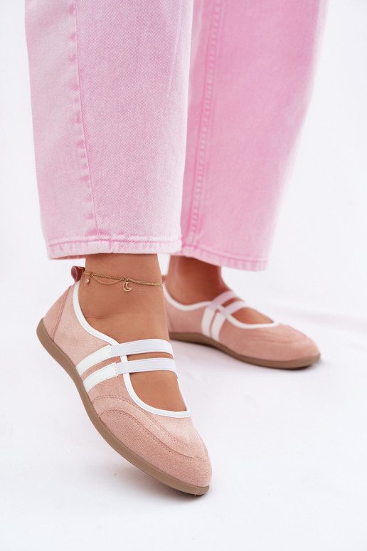 Balerínky Športový štýlElastycznymi Paskami Ružová Donatella