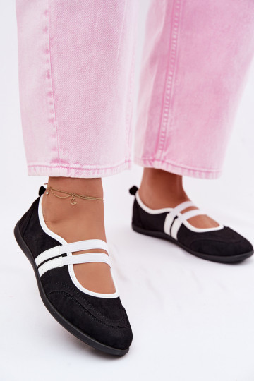 Balerínky Športový štýlElastycznymi Paskami čierna Donatella 2