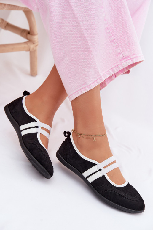 Balerínky Športový štýlElastycznymi Paskami čierna Donatella