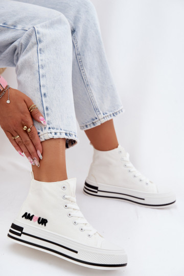 Bežná obuv Vysoká s platformou biela farba Liline