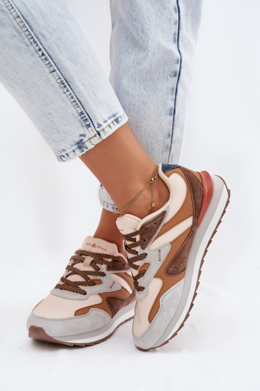 Tenisky model obuvi Dámske zo semišu McArthur MA253IN Hnedá farba