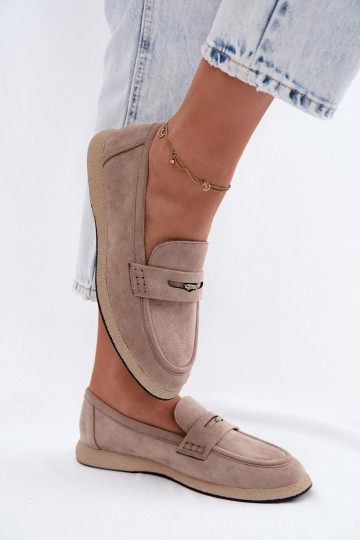 dámske mokasínyImitacji zo semišuu Vinceza 62273 béžová