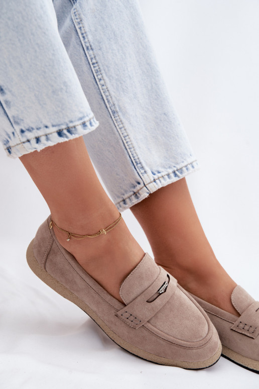 dámske mokasínyImitacji zo semišuu Vinceza 62273 béžová