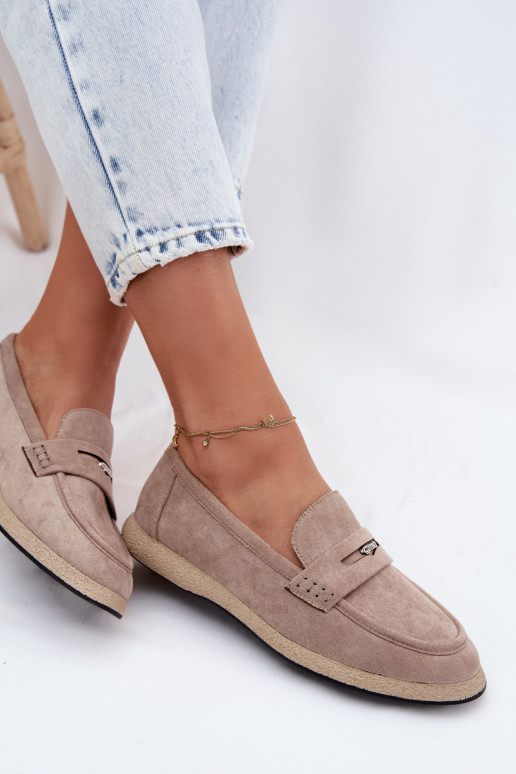 dámske mokasínyImitacji zo semišuu Vinceza 62273 béžová