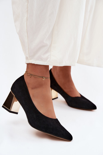 TopánkyZapnutéturalnego zo semišuu s podpätkami Vinceza 66921 čierna 2