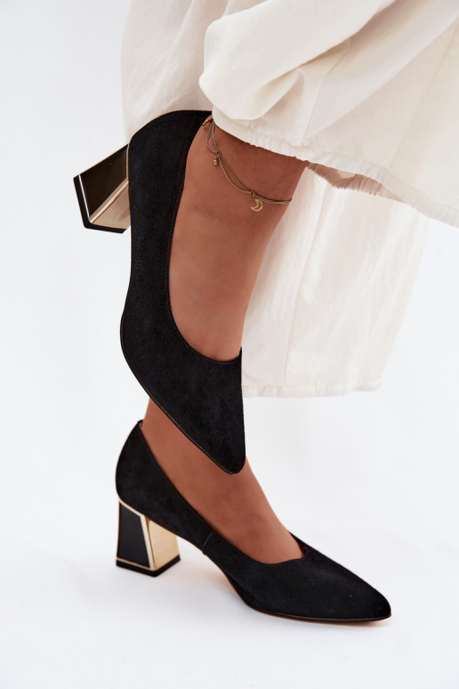 TopánkyZapnutéturalnego zo semišuu s podpätkami Vinceza 66921 čierna