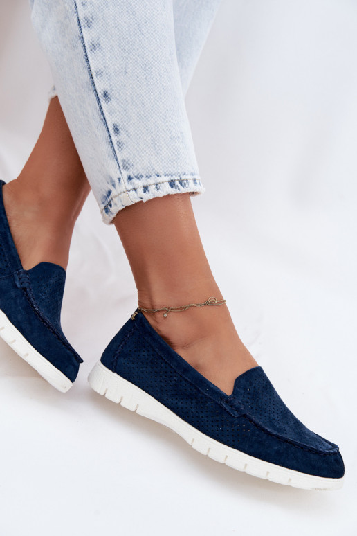 dámske mokasínyZapnutéturalnego zo semišuu Vinceza 95360 tmavomodrá