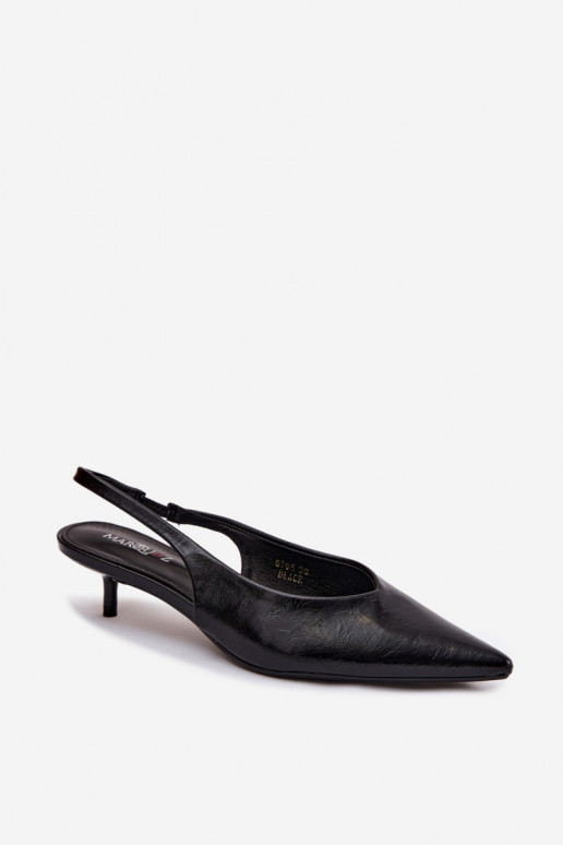 Lakované sandále pre ženyImitacji Skóry s podpätkami čierna Averelle