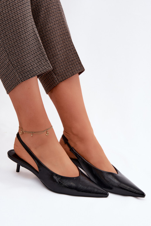 Lakované sandále pre ženyImitacji Skóry s podpätkami čierna Averelle