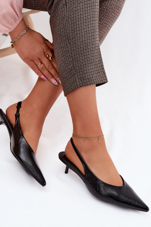 Lakované sandále pre ženyImitacji Skóry s podpätkami čierna Averelle