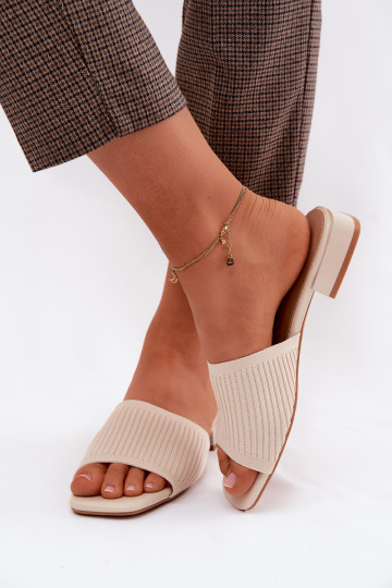 materiál Dámske papuče so širokými podpätkami slonovina Belissea 2