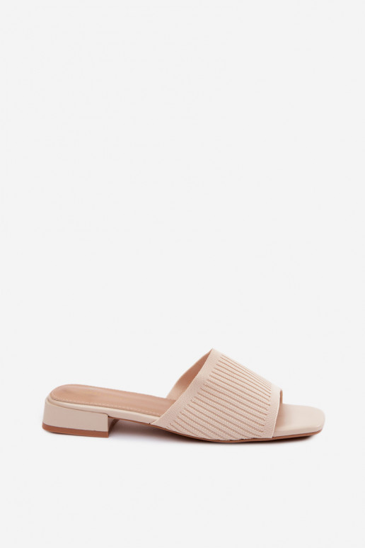 materiál Dámske papuče so širokými podpätkami slonovina Belissea