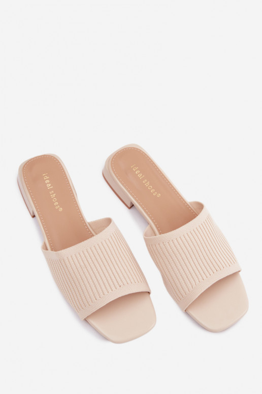 materiál Dámske papuče so širokými podpätkami slonovina Belissea