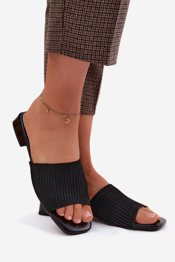 materiál Dámske papuče so širokými podpätkami čierna Belissea